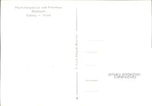 Sitzberg Haushaltsschule und Ferienhaus Roeseligarte Kat. Turbenthal