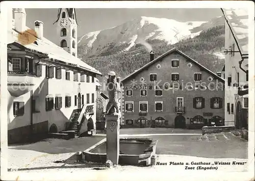 Zuoz GR haus Planta und Gasthaus Weisses Kreuz Kat. Zuoz