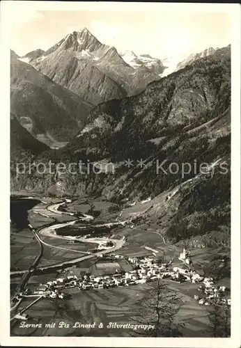 Zernez GR mit Piz Linard und Silvrettagruppe Kat. Zernez