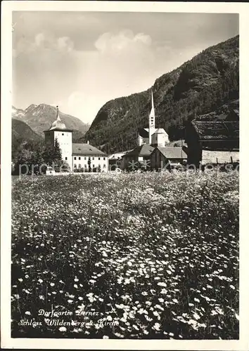 Zernez GR Schloss Wildenberg mit Kirche Kat. Zernez