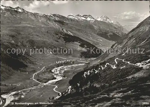 San Bernardino GR San Bernadinopass mit Hinterrhein Kat. Mesocco