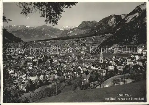 Chur GR mit Blick gegen die Herrschaft Kat. Chur