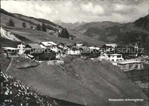 Wergenstein GR Ortsblick Schamserberg Kat. Wergenstein