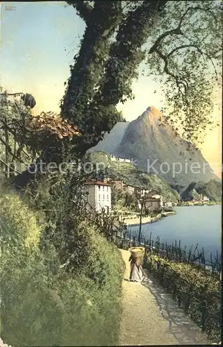 Lago di Lugano Strada per Oria e S Mamette Kat. Italien