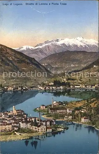 Lago di Lugano Stretto di Lavena e Ponte Tresa Kat. Italien