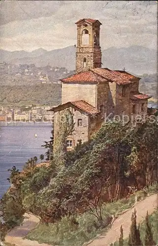 Lago di Lugano Chiesa di Castagnola Kat. Italien