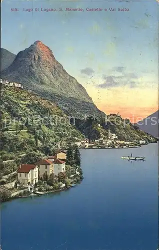 Lago di Lugano San Mamette Castello e Val Solda Kat. Italien