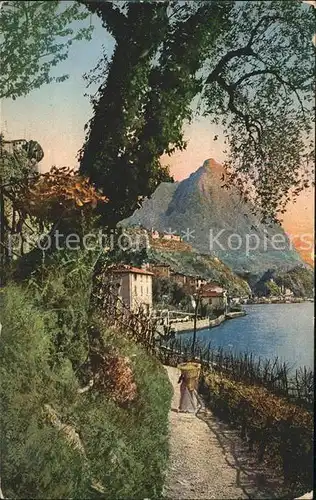 Lago di Lugano Strada per Ora e San Mamette Kat. Italien