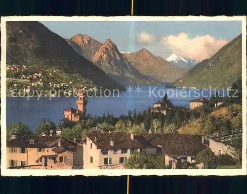 Lago di Lugano e Sfondo di Porlezza Kat. Italien