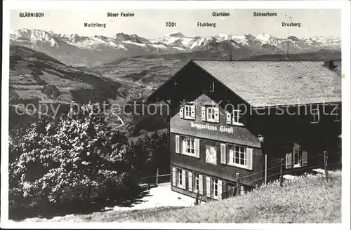 Hoernli Kulm Berggasthaus Hoernli mit Alpen