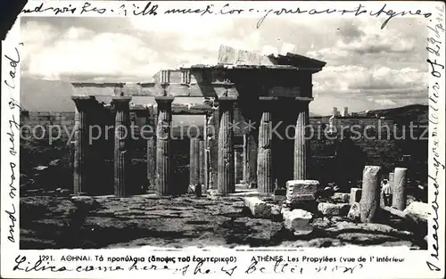 Athens Athen Les Propylees Antike Staette Ruinen Kat. Griechenland