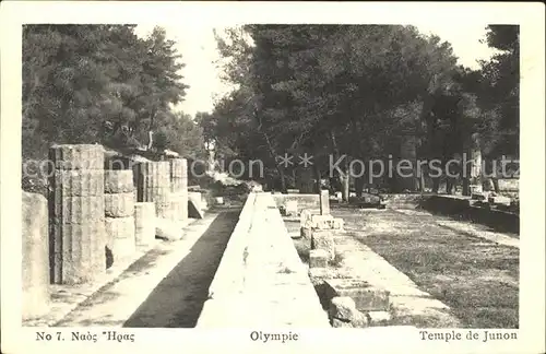 Olympia Griechenland Olympie Temple de Junon Ruinen Historische Staette Kat. Griechenland