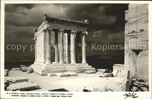 Athens Athen Tempel der Athena Nike Akropolis Ruinen Historische Staette Kat. Griechenland