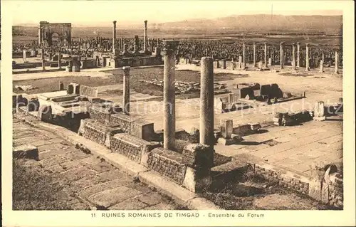 Timgad Ruines Romaines Ensemble du Forum Historische Staette Kat. Algerien