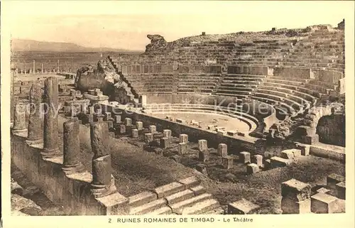 Timgad Ruines Romaines Theatre Historische Staette Kat. Algerien