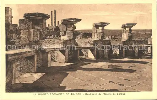 Timgad Ruines Romaines Boutiques du Marche Historische Staette Kat. Algerien