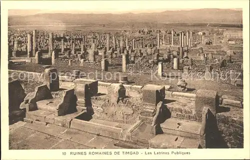 Timgad Ruines Romaines Latrines Publiques Historische Staette Kat. Algerien