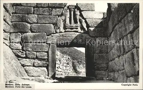 Mycenes Mykene Porte des Lions Ruines Historische Staette Kat. Griechenland