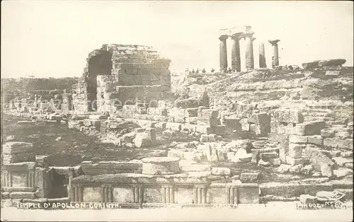 Corinth Korinth Temple d Apollon Ruinen Historische Staette Kat. Peloppones