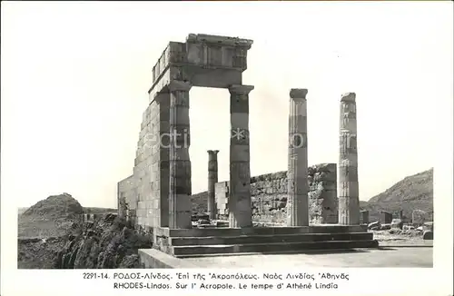Lindos Lindo Acropole Temple d Athene Ruinen Historische Staette Kat. Rhodes