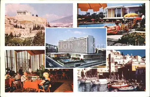 Athens Athen Hilton Hotel Swimming Pool Akropolis Hafen Kat. Griechenland