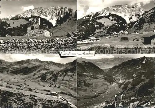 Malbun Friedenskapelle Alpenpanorama Kat. Liechtenstein