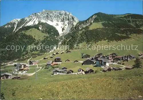 Malbun mit Doppelsesselbahn Sareis und Ochsenkopf Kat. Liechtenstein