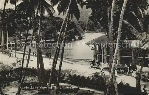 Ceylon = Sri Lanka Kandy Lake showing the Library Kat. 