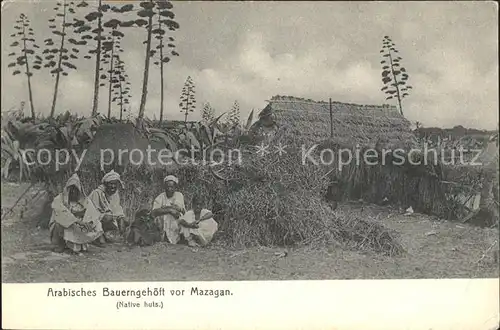 Mazagan Native huts Arabisches Bauerngehoeft Kat. Marokko