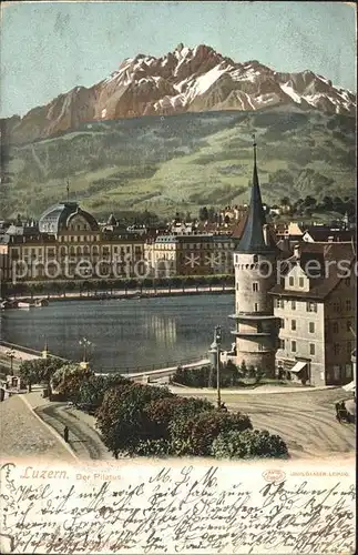 Luzern LU mit Vierwaldstaettersee und Pilatus / Luzern /Bz. Luzern City