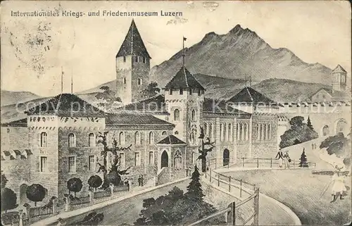 Luzern LU Internationales Kriegs-und Friedensmuseum Kuenstlerkarte / Luzern /Bz. Luzern City