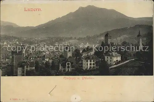 Luzern LU Panorama mit Pilatus / Luzern /Bz. Luzern City