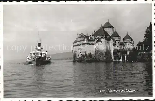 Chillon Chateau de Chillon Dampfer  Kat. Montreux