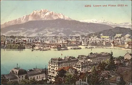 Luzern LU Vierwaldstaettersee und Pilatus Kultur- und Kongresszentrum ab 1898 / Luzern /Bz. Luzern City