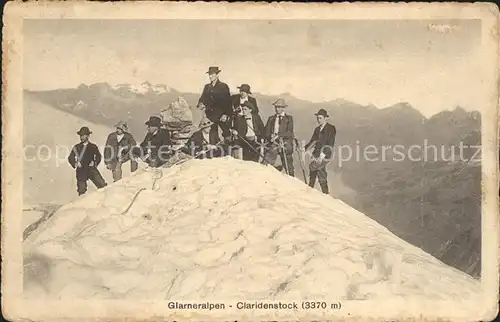 Glarus GL Glarneralpen Bergsteiger auf Claridenstock Kat. Glarus
