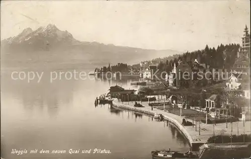 Weggis LU Vierwaldstaettersee Quai und Pilatus Kat. Weggis