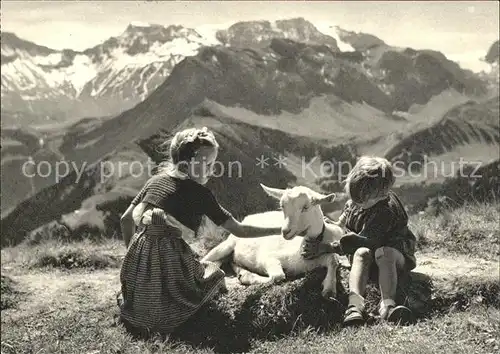Foto Studer Kinder Ziege Berge  Kat. Fotorafie Schweiz