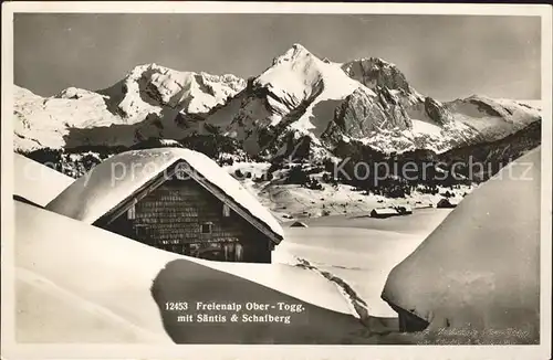 Obertoggenburg Freienalp mit Saentis und Schafberg Kat. Wildhaus