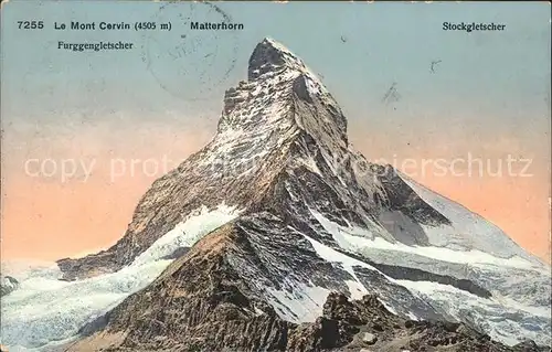 Matterhorn VS Stockgletscher und Furggengletscher Kat. Matterhorn