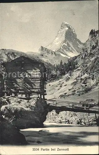 Zermatt VS Holzhaus mit Matterhorn Kat. Zermatt
