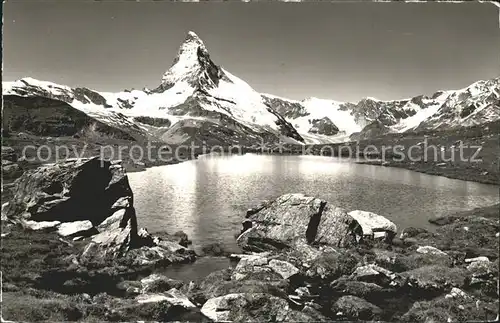 Zermatt VS Stellisee im Findelental mit Matterhorn Kat. Zermatt
