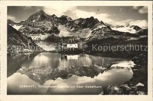 Zermatt VS Schwarzsee Kapelle Obergabelhorn Kat. Zermatt