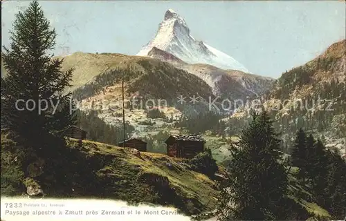 Zermatt VS Berghuetten mit Matterhorn Kat. Zermatt