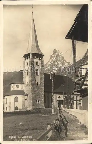 Zermatt VS Eglise mit Matterhorn Kat. Zermatt