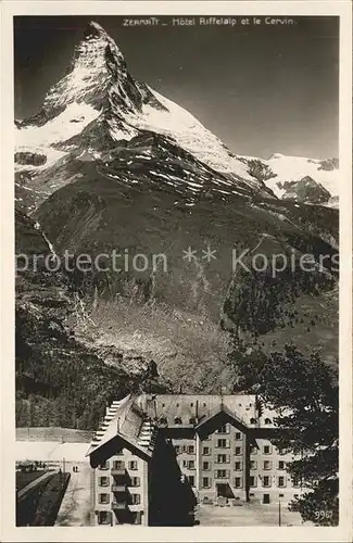 Zermatt VS Hotel Riffelalp mit Matterhorn Kat. Zermatt