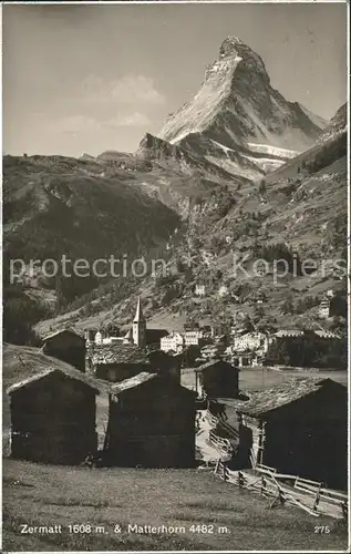 Zermatt VS Berghuetten mit Matterhorn Kat. Zermatt