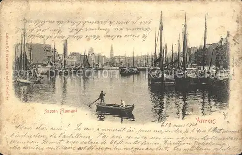 Anvers Antwerpen Bassin Flamand Fischerboote Kat. 