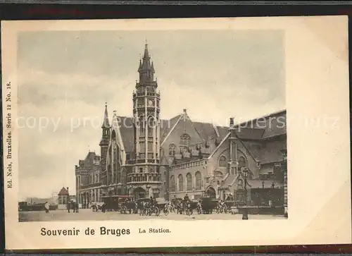 Bruges Flandre La Station Pferdedroschken Kat. 