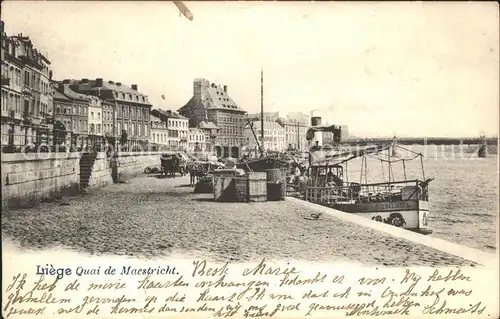 Liege Luettich Quai de Maestricht Bateau Kat. Luettich