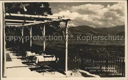 Walzenhausen AR Gasthaus Meldegg Gartenterrasse Vorarlberg Kat. Walzenhausen